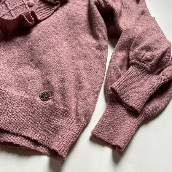 Adrienne Vittadini Pink Ruffled Sweater - Picture 4 of 5